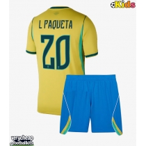 Brazil Lucas Paqueta #20 Replica Home Minikit World Cup 2026 Short Sleeve (+ pants)